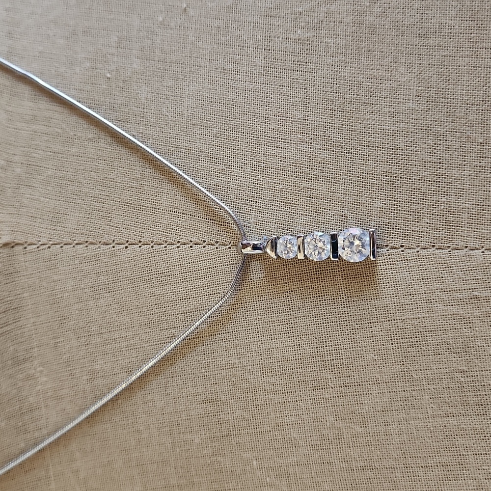 Triple Stone Diamonique 18" Necklace